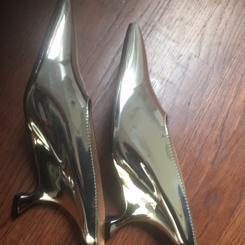 Silver mules in kitten heel - Picture 5 of 6